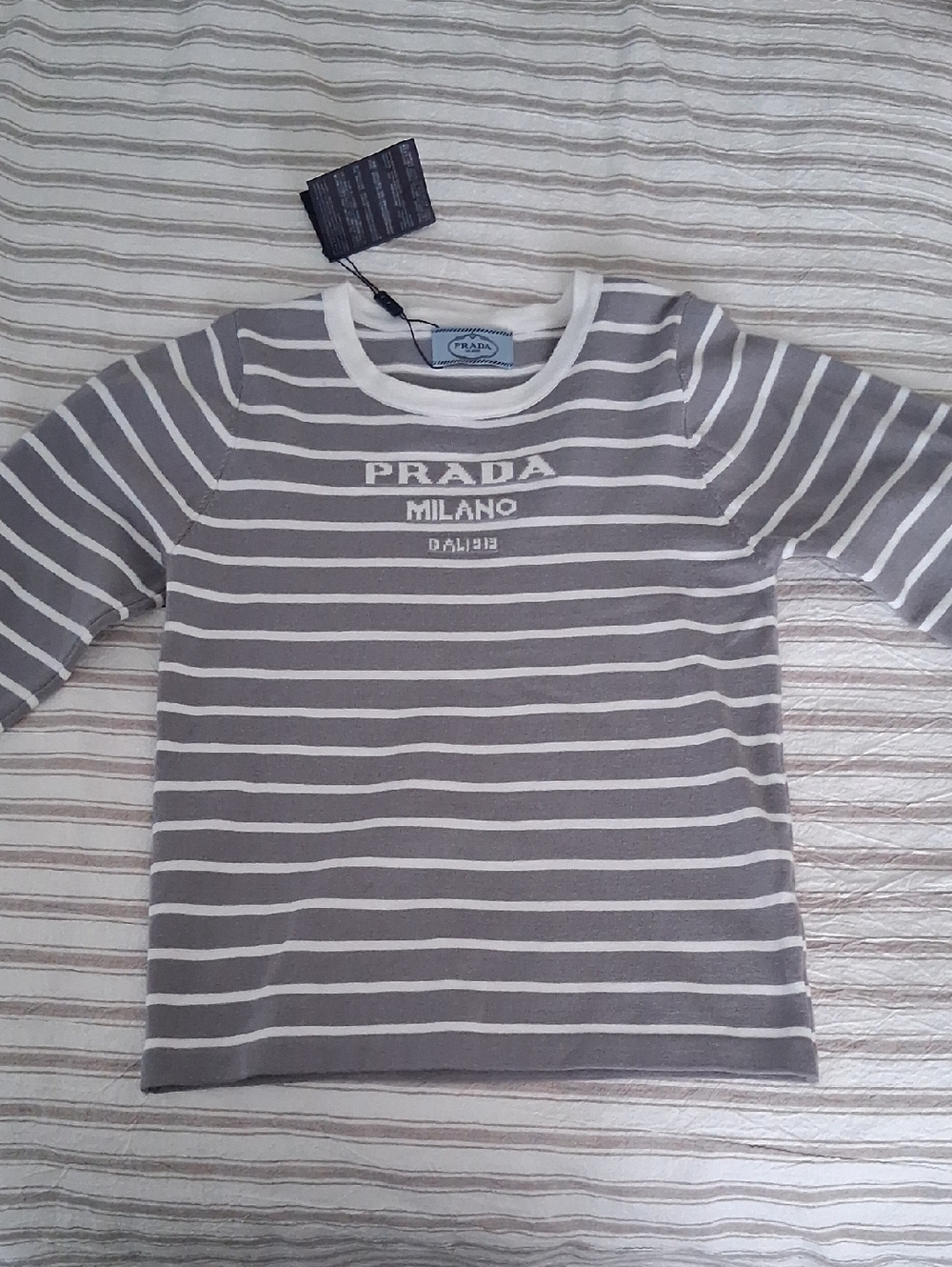 Prada Grey N  White Blouse